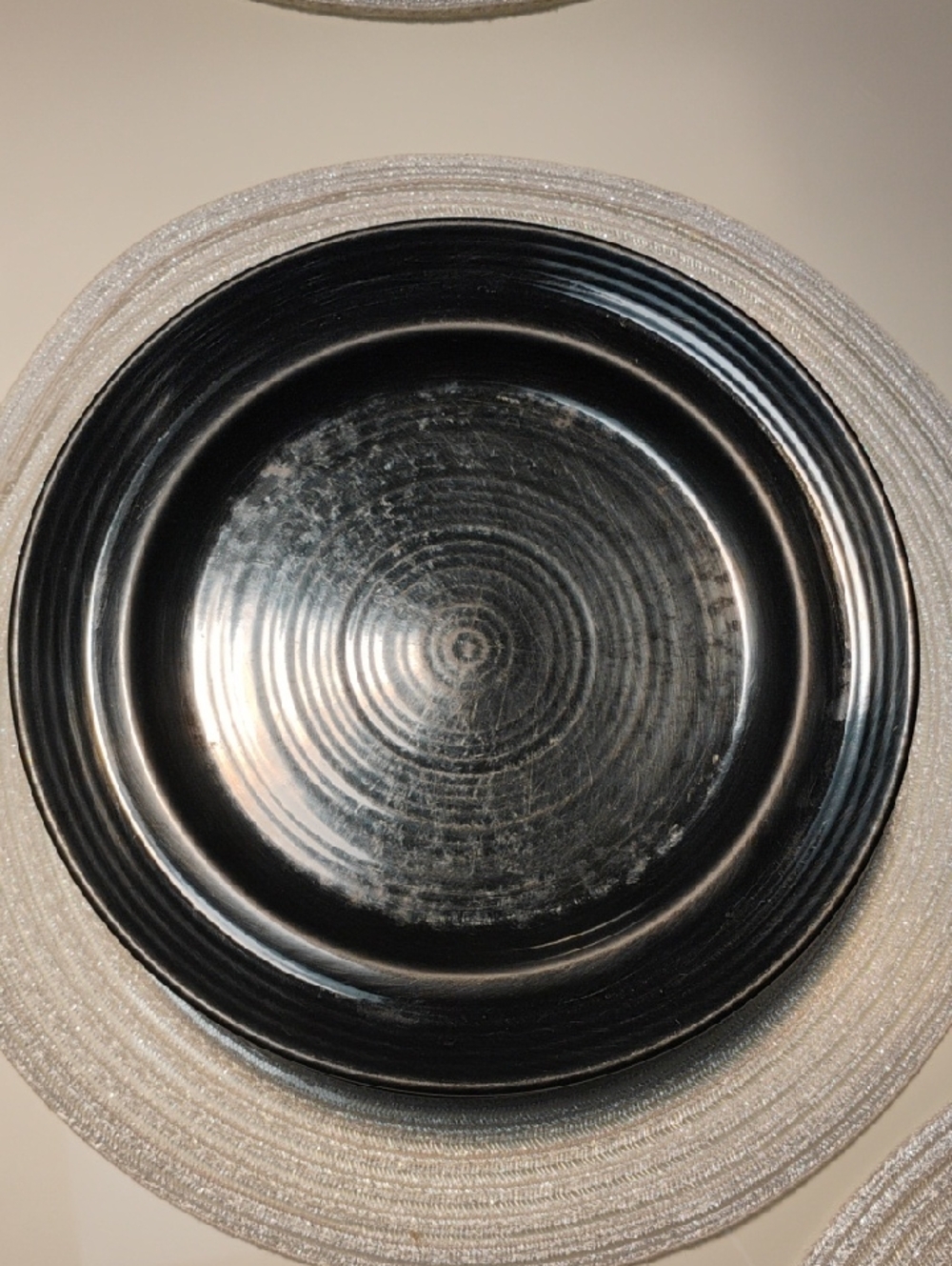 Pier 1 (TWO) Classic Festival Black 8 Inch Salad Plates~VINTAGE